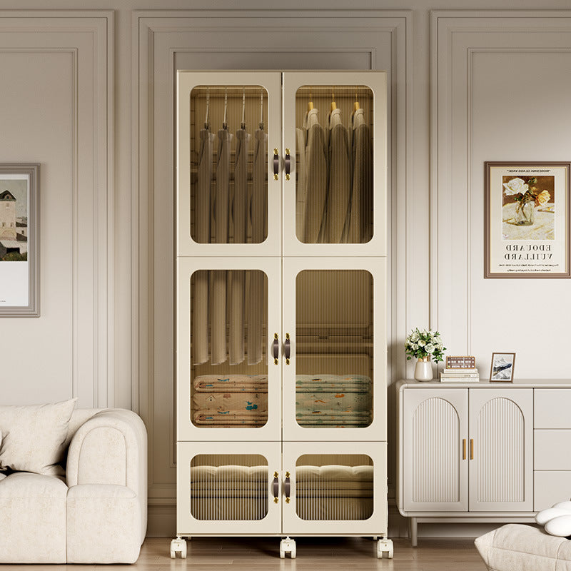Portable Transparent Wardrobe Closet StorageOrganizer for Clothes Folding Plastic Wardrobewith Magnetic Door and Easy Assembly climavate