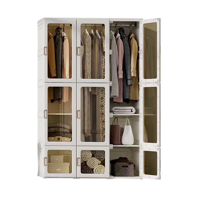Portable Transparent Wardrobe Closet StorageOrganizer for Clothes Folding Plastic Wardrobewith Magnetic Door and Easy Assembly climavate