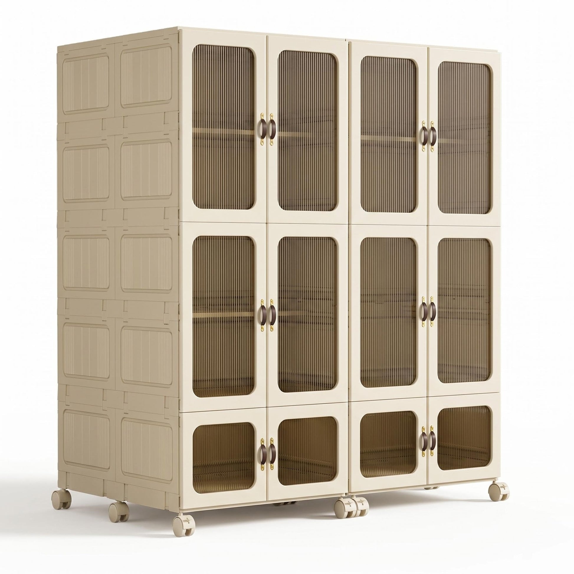 Portable Transparent Wardrobe Closet StorageOrganizer for Clothes Folding Plastic Wardrobewith Magnetic Door and Easy Assembly climavate